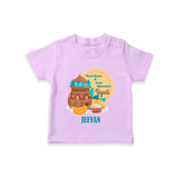  Fresh Starts & Sweet Moments - Happy Ugadi Themed Customized T-Shirt For Kids With Name - LILAC - 0-5 Months Old (Chest 17")