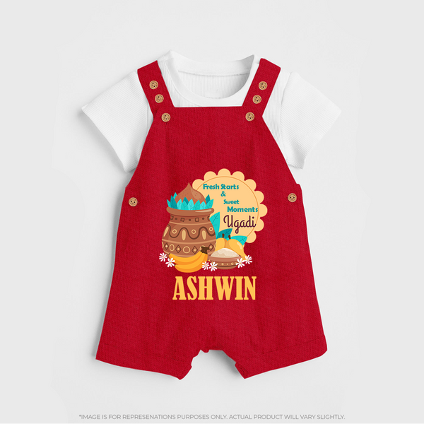 Fresh Starts & Sweet Moments Ugadi Dungaree - RED - 0 - 5 Months Old (Chest 18")