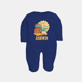 Fresh Starts & Sweet Moments Ugadi Fullbody Suit - NAVY BLUE - New Born (Chest 7.5")