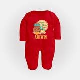 Fresh Starts & Sweet Moments Ugadi Fullbody Suit - RED - New Born (Chest 7.5")
