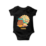  Fresh Starts & Sweet Moments - Happy Ugadi Themed Customized Romper For Babies With Name - BLACK - 0 - 3 Months Old (Chest 16")