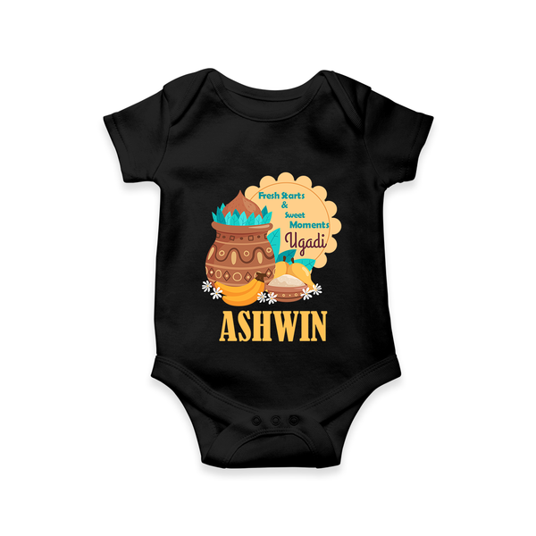 Fresh Starts & Sweet Moments Ugadi Romper - BLACK - New Born (Chest 14")