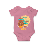  Fresh Starts & Sweet Moments - Happy Ugadi Themed Customized Romper For Babies With Name - ONION - 0 - 3 Months Old (Chest 16")