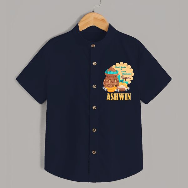 Fresh Starts & Sweet Moments Ugadi Shirt - NAVY BLUE - 0 - 6 Months Old (Chest 23")