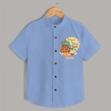  Fresh Starts & Sweet Moments - Happy Ugadi Themed Customized Shirt For Kids With Name - SKY BLUE - 0 - 6 Months Old (Chest 23")