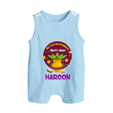 New Year New Beginnings – Happy Ugadi Baby Romper Suit - BABY BLUE - 0 - 5 Months Old (Chest 18")