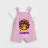 New Year New Beginnings – Happy Ugadi   Dungaree - BABY PINK - 0 - 5 Months Old (Chest 18")