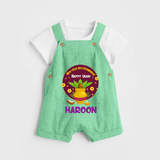 New Year New Beginnings – Happy Ugadi   Dungaree - GREEN - 0 - 5 Months Old (Chest 18")