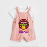 New Year New Beginnings – Happy Ugadi   Dungaree - PEACH - 0 - 5 Months Old (Chest 18")