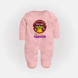 New Year New Beginnings – Happy Ugadi Baby Fullbody Suit - BABY PINK - New Born (Chest 7.5")