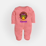 New Year New Beginnings – Happy Ugadi Baby Fullbody Suit - PEACH - New Born (Chest 7.5")