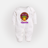 New Year New Beginnings – Happy Ugadi Baby Fullbody Suit - WHITE - New Born (Chest 7.5")
