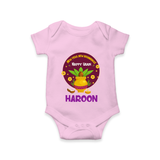 New Year New Beginnings – Happy Ugadi Baby Romper - BABY PINK - New Born (Chest 14")
