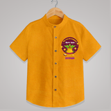  New Year, New Beginnings! - Happy Ugadi Themed Customized Shirt For Kids With Name - CHROME YELLOW - 0 - 6 Months Old (Chest 23")