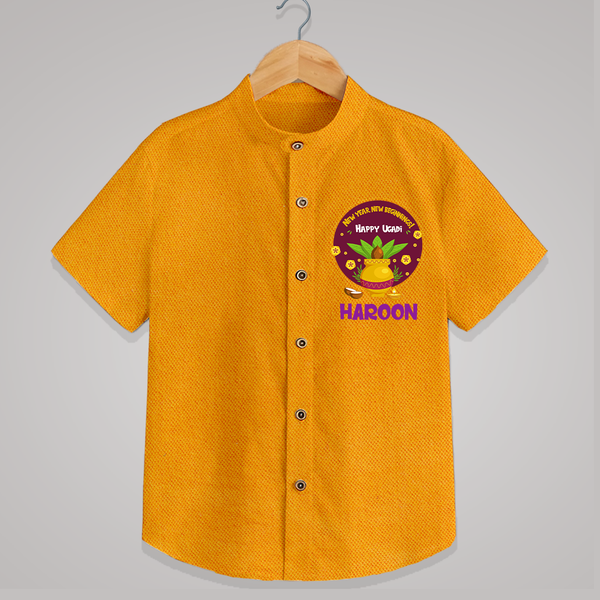 New Year New Beginnings – Happy Ugadi   Shirt - CHROME YELLOW - 0 - 6 Months Old (Chest 23")