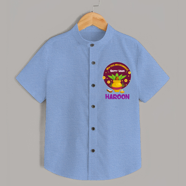 New Year New Beginnings – Happy Ugadi   Shirt - SKY BLUE - 0 - 6 Months Old (Chest 23")