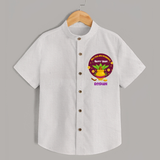  New Year, New Beginnings! - Happy Ugadi Themed Customized Shirt For Kids With Name - WHITE - 0 - 6 Months Old (Chest 23")