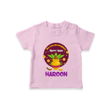 New Year New Beginnings – Happy Ugadi   T-shirt - BABY PINK - 0-5 Months Old (Chest 17")