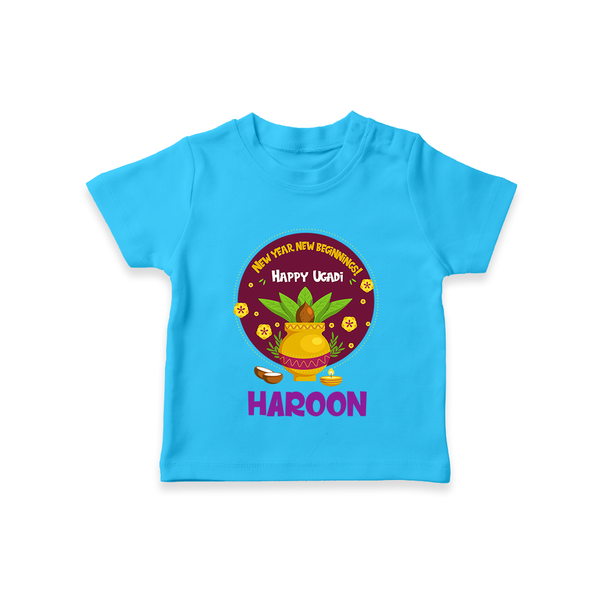 New Year New Beginnings – Happy Ugadi   T-shirt - SKY BLUE - 0-5 Months Old (Chest 17")