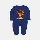 New Year New Beginnings – Happy Ugadi Baby Fullbody Suit - NAVY BLUE - New Born (Chest 7.5")