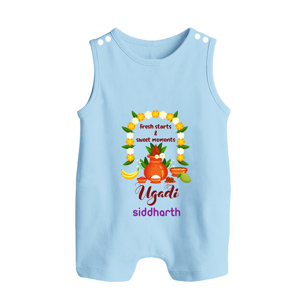 Fresh Starts & Sweet Moments Ugadi Baby Romper Suit - BABY BLUE - 0 - 5 Months Old (Chest 18")