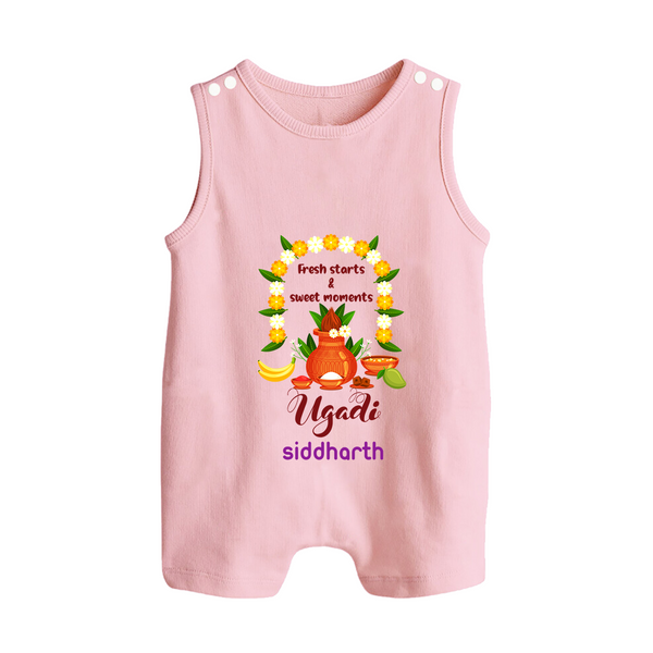 Fresh Starts & Sweet Moments Ugadi Baby Romper Suit - BABY PINK - 0 - 5 Months Old (Chest 18")