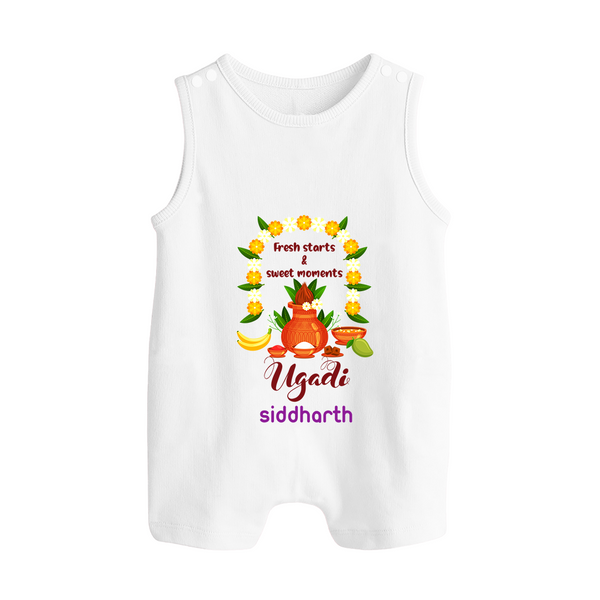 Fresh Starts & Sweet Moments Ugadi Baby Romper Suit - WHITE - 0 - 5 Months Old (Chest 18")