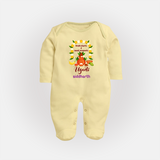 Fresh Starts & Sweet Moments Ugadi Baby Fullbody Suit - PASTEL YELLOW - New Born (Chest 7.5")