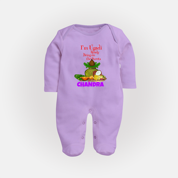 I’m Ugadi Ready – Bring on the Sweets Baby Fullbody Suit - LILAC - New Born (Chest 7.5")