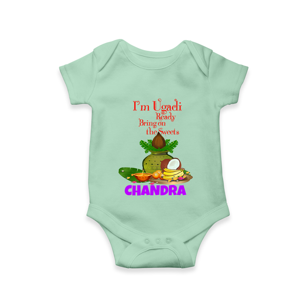 I’m Ugadi Ready – Bring on the Sweets Baby Romper - MINT GREEN - New Born (Chest 14")