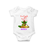  I'm Ugadi, Ready Bring On The Sweets  - Happy Ugadi Themed Customized Romper For Babies With Name - WHITE - 0 - 3 Months Old (Chest 16")