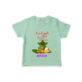  I'm Ugadi, Ready Bring On The Sweets  - Happy Ugadi Themed Customized T-Shirt For Kids With Name - MINT GREEN - 0-5 Months Old (Chest 17")