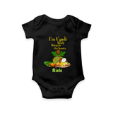  I'm Ugadi, Ready Bring On The Sweets  - Happy Ugadi Themed Customized Romper For Babies With Name - BLACK - 0 - 3 Months Old (Chest 16")