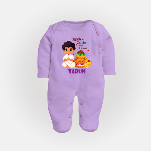 Ugadi Cutie in the House Boy Illustration – Personalized Baby Fullbody Suit