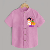 Ugadi Cutie in the House Boy Illustration – Personalized   Shirt - BABY PINK - 0 - 6 Months Old (Chest 23")