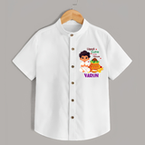 Ugadi Cutie in the House Boy Illustration – Personalized   Shirt - WHITE - 0 - 6 Months Old (Chest 23")