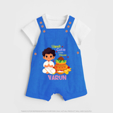 Ugadi Cutie in the House Boy Illustration – Personalized   Dungaree - COBALT BLUE - 0 - 5 Months Old (Chest 18")