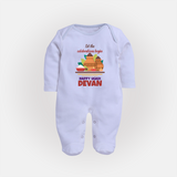 Let the Celebrations Begin – Ugadi Baby Fullbody Suit - BABY BLUE - New Born (Chest 7.5")