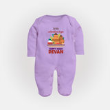 Let the Celebrations Begin – Ugadi Baby Fullbody Suit - LILAC - New Born (Chest 7.5")
