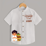 Happy Ugadi Ð Tradition Meets Trend With Our Customized Shirts For Kids With Name - WHITE - 0 - 6 Months Old (Chest 23")
