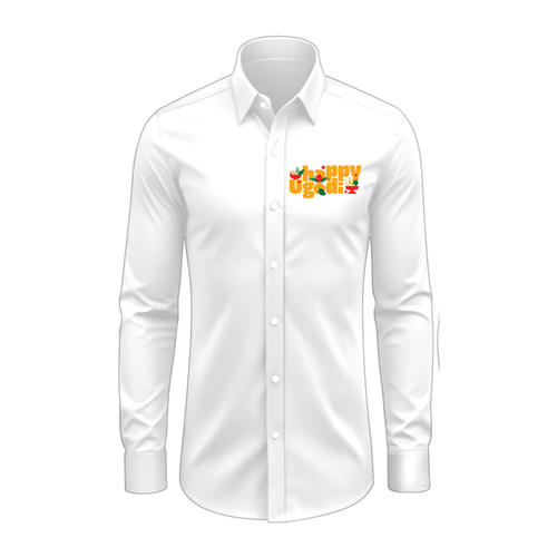 Happy Ugadi Festive Vibes Begin With Our Customized Collared Full Sleeve Shirt For Adults