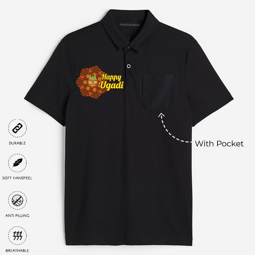 Happy Ugadi Celebrate Culture And Tradition With Our Customized Polo T-Shirt For Adults