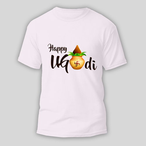 Happy Ugadi Start The Year With Joy And Colors With Our Customized T-Shirt For Adults