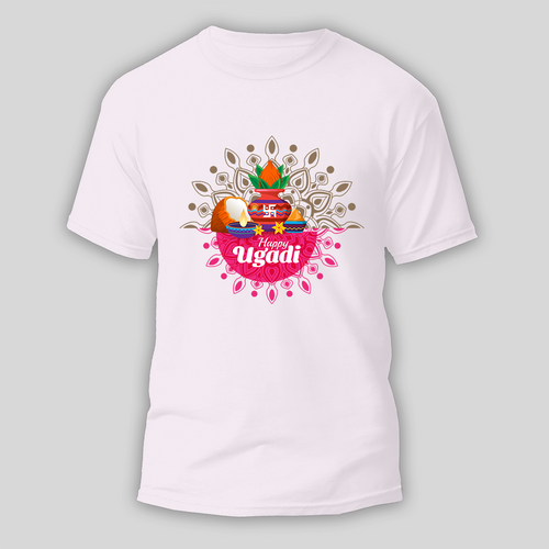 Happy Ugadi A Fresh Start With Our Customized T-Shirt For Adults