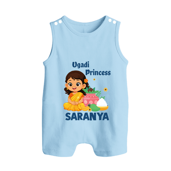 Ugadi Princess Personalized Kids Romper suit - BABY BLUE - 0 - 5 Months Old (Chest 18")