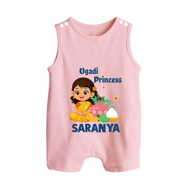 Ugadi Princess Personalized Kids Romper suit - BABY PINK - 0 - 5 Months Old (Chest 18")