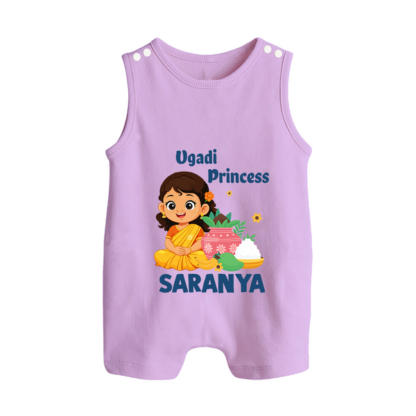 Ugadi Princess Personalized Kids Romper suit - LILAC - 0 - 5 Months Old (Chest 18")