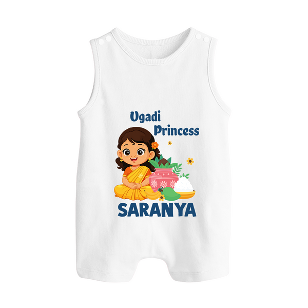 Ugadi Princess Personalized Kids Romper suit - WHITE - 0 - 5 Months Old (Chest 18")