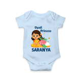 Ugadi Princess Personalized Kids Romper - BABY BLUE - New Born (Chest 14")
