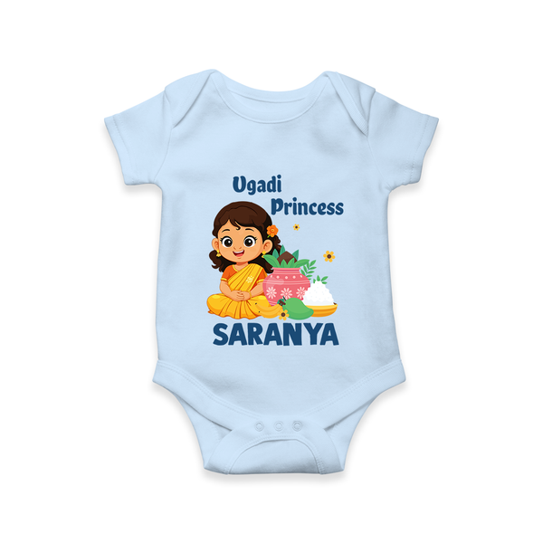 Ugadi Princess Personalized Kids Romper - BABY BLUE - New Born (Chest 14")